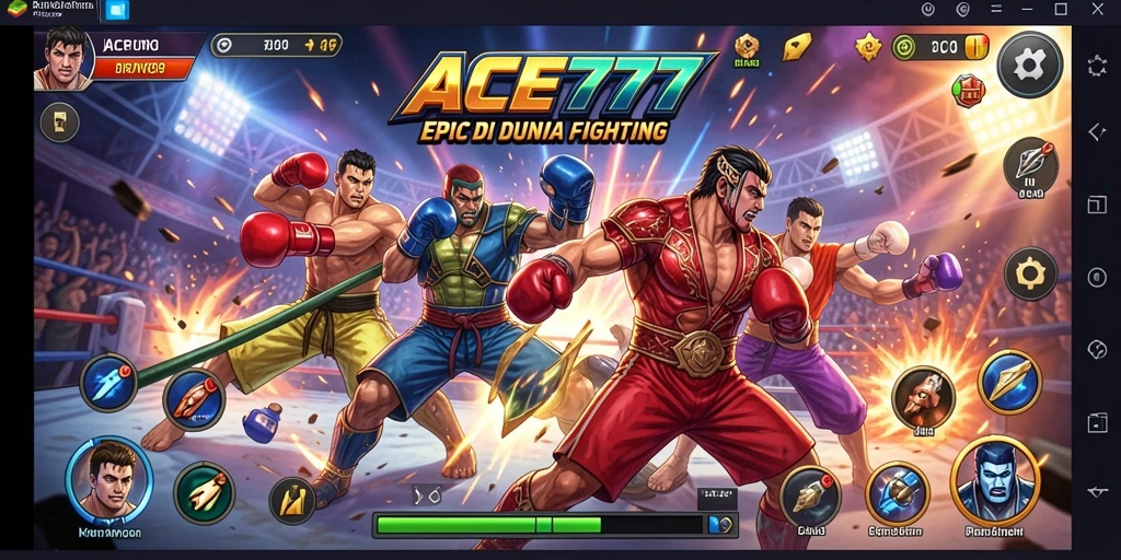 Screenshot gameplay ACE777 menunjukkan pertarungan yang mendebarkan.