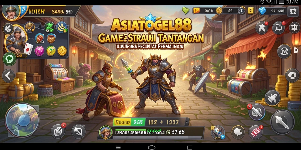Screenshot gameplay ASIATOGEL88 yang menunjukkan strategi dan pertempuran.