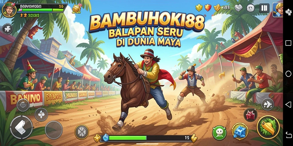 Screenshot gameplay BAMBUHOKI88 menampilkan aksi balap yang mendebarkan dan grafis menawan.