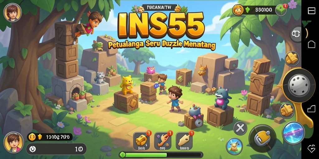 Tampilan gameplay menantang dari INS55 dengan puzzle menarik.