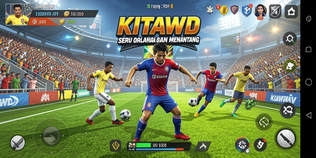 Tampilan dinamis gameplay olahraga dalam KITAWD yang memikat.