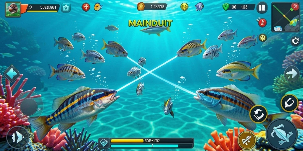 Gameplay MAINDUIT menembak ikan seru dengan grafis menawan.