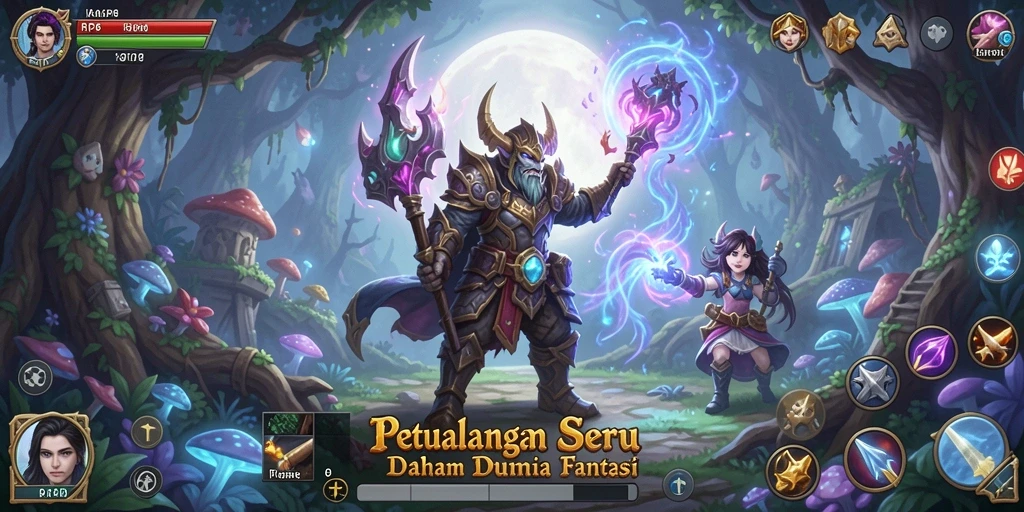 Tampilan gameplay seru dengan aksi petualangan menegangkan.