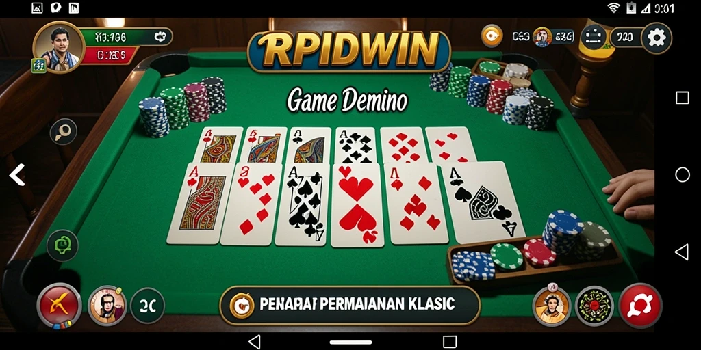 Gameplay seru RPIDWIN dalam permainan Domino yang menegangkan.