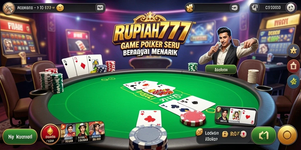 Screenshot gameplay RUPIAH777 yang menampilkan suasana permainan Poker yang mendebarkan.