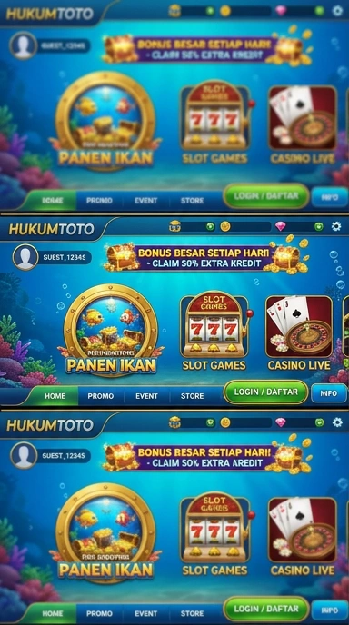 Antarmuka pengguna hukumtoto yang sederhana dan intuitif.